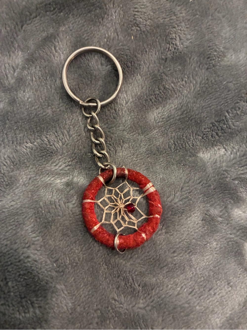 Red Miniature Dreamcatcher Keychain